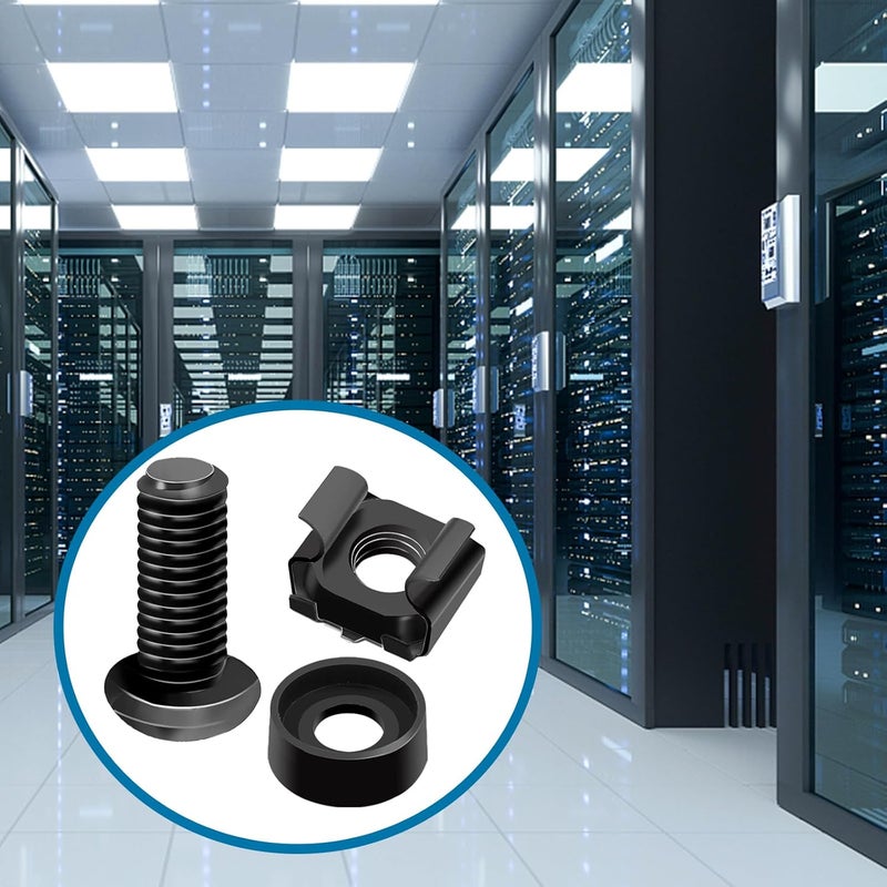 Sunxeke 45 Pack M6 x 16mm Rack Mount Screws,Cage Nuts for Rack Mount Server Shelves,Routers,Rack Mount Server Cabinet.Server Rack Screws,Square Insert Nuts and Washers with Box - Image 5